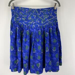 Vtg Platinum Dorothy Schoelen 10 Pleated Drop‎ Waist Skirt Artsy Whimsical Funky